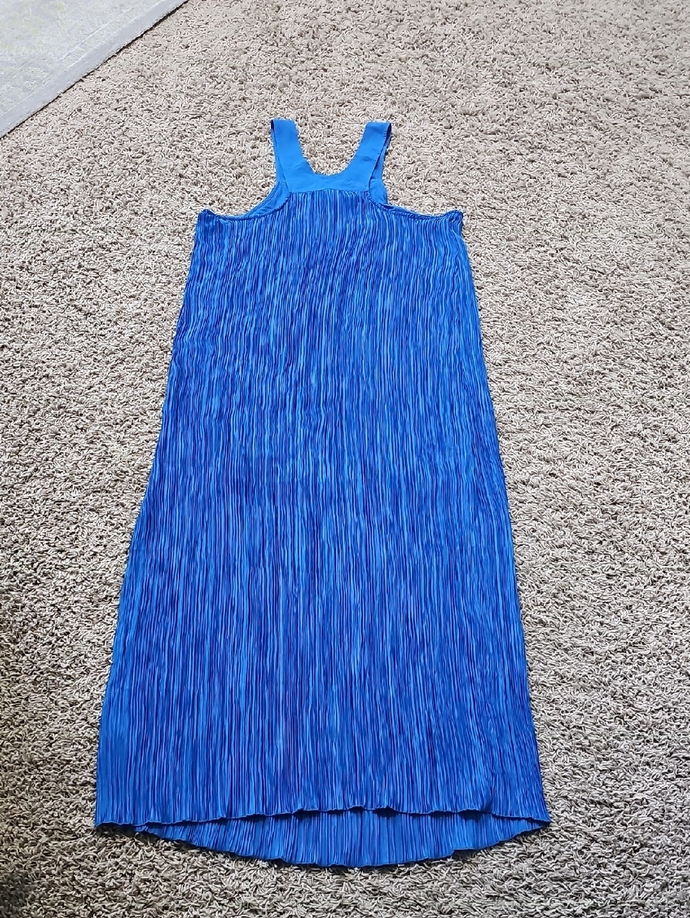 NWT Anthropilogie Dress Halter Plissé Sleeveless Large Maxi Blue Pleated - Picture 8 of 8